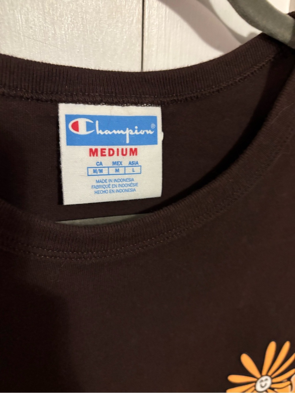 Champion Brown Graphic Tee with Orange Floral Logo - Picture 3 of 6